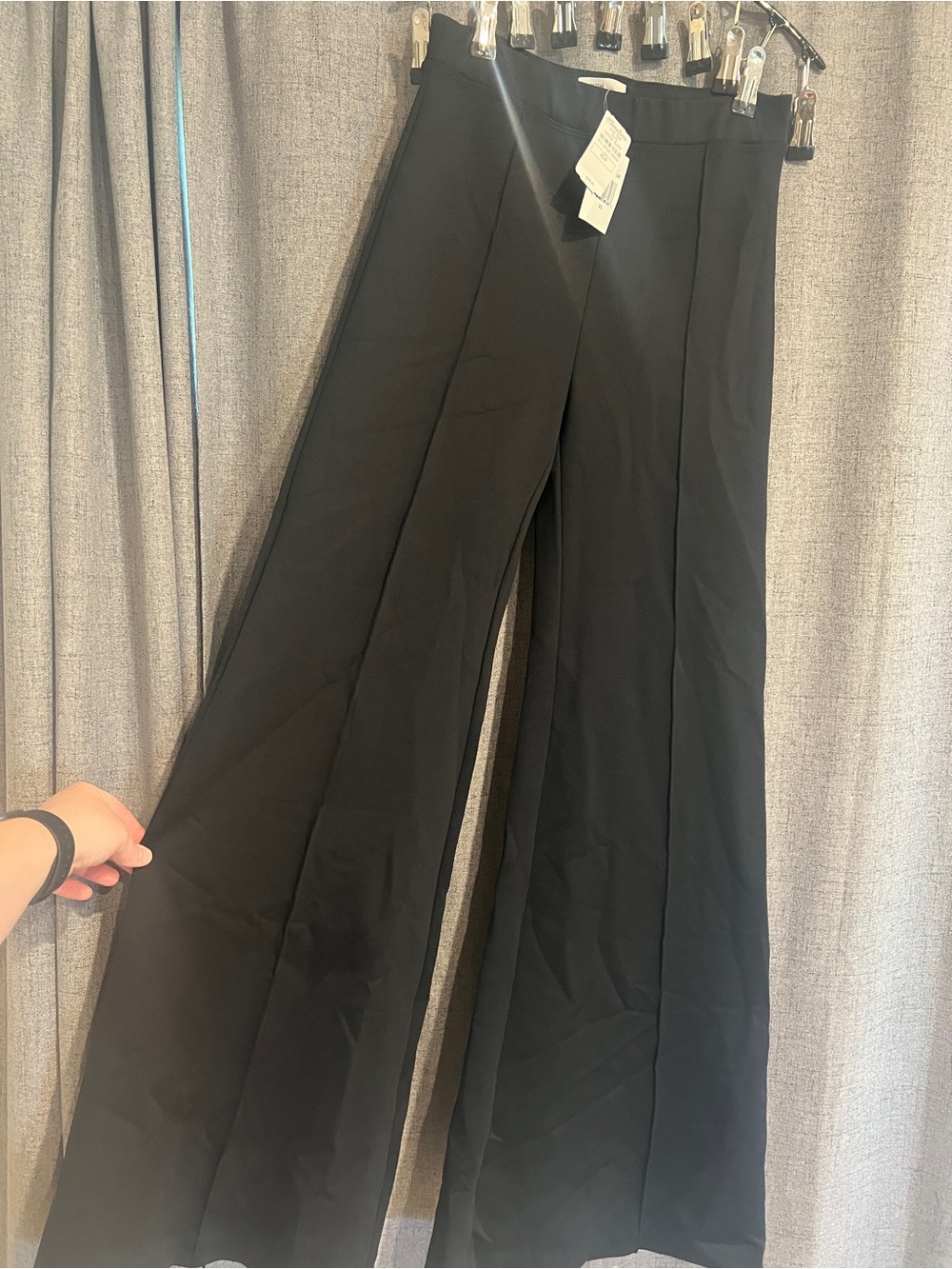 Rosetta Getty, NWT Pintuck Wide Flare Pants, XS